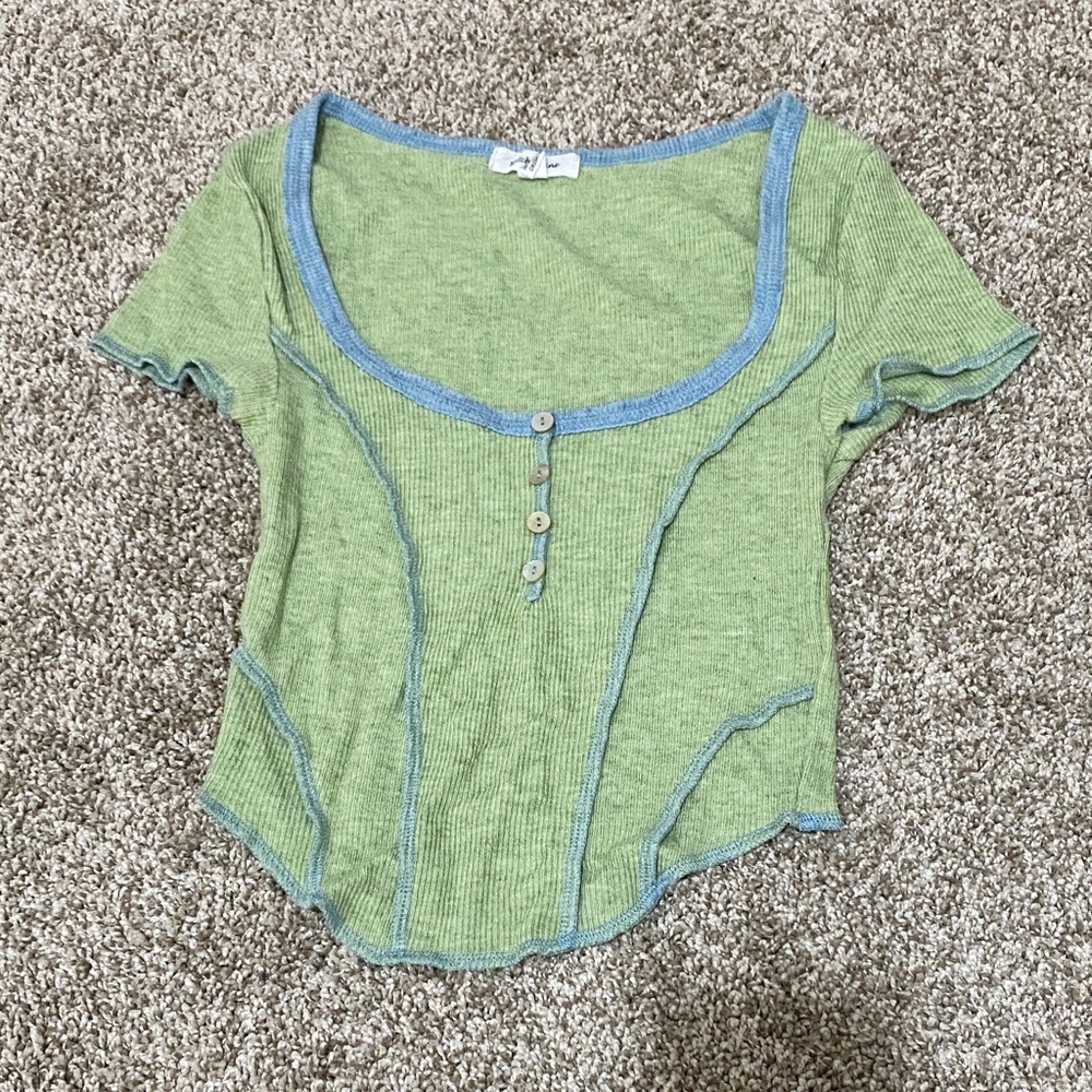 Green and Blue Women's Top